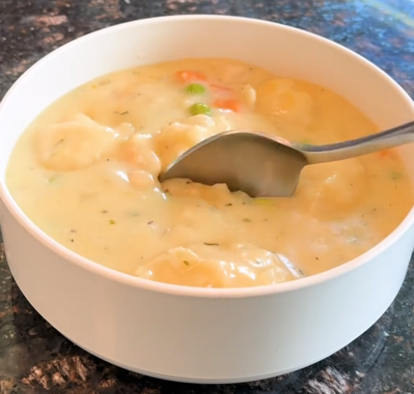 Chicken and dumplings with Red Lobster biscuits