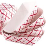 7 iunch Red Checker Paper Hot Dog Trays