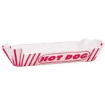 Red Striped Paper Hot Dog Trays